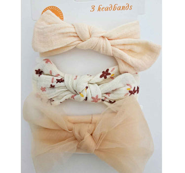 OFM Baby Headband 3 Piece Set - Beige