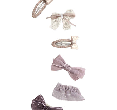 OFM Baby Hair Clip 6 Piece Set - Pink Purple