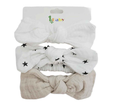 OFM Baby Headband3 Piece Set - White