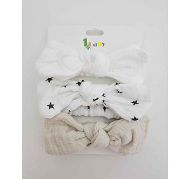 OFM Baby Headband3 Piece Set - White