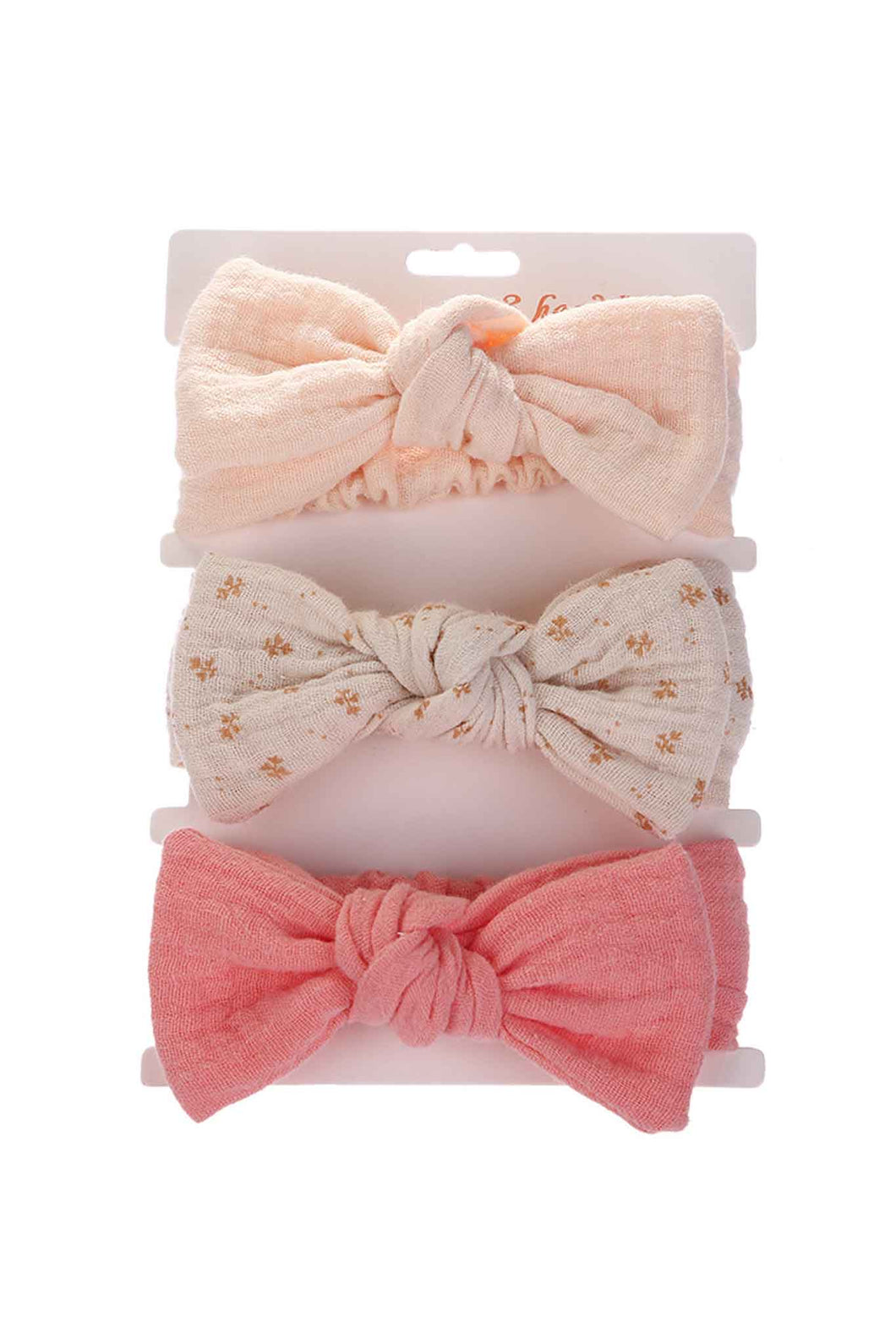 OFM Baby Headband 3 Piece Set - Peach/Pink