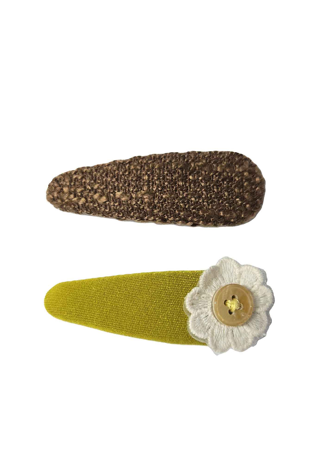 OFM Baby Hair Clip 2 Piece Set - Green/Brown
