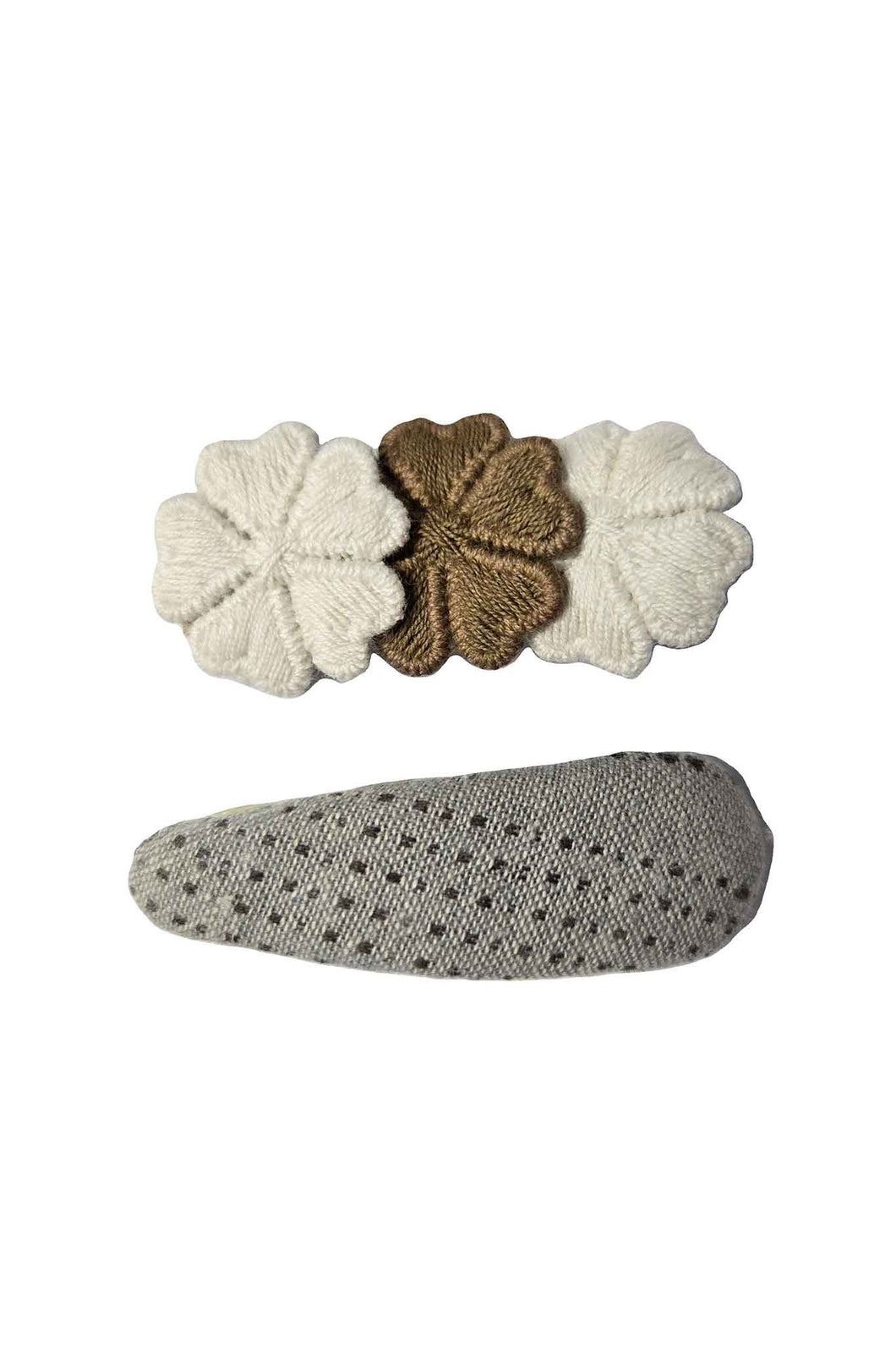 OFM Baby Hair Clip 2 Piece Set - White/Grey