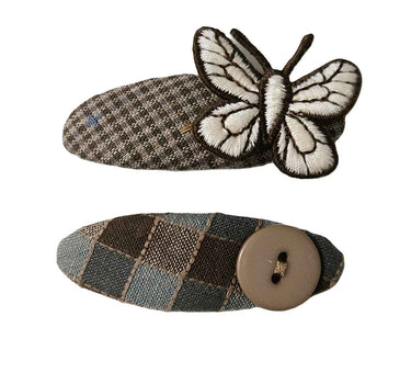 OFM Baby Hair Clip 2 Piece Set - Brown Butterfly