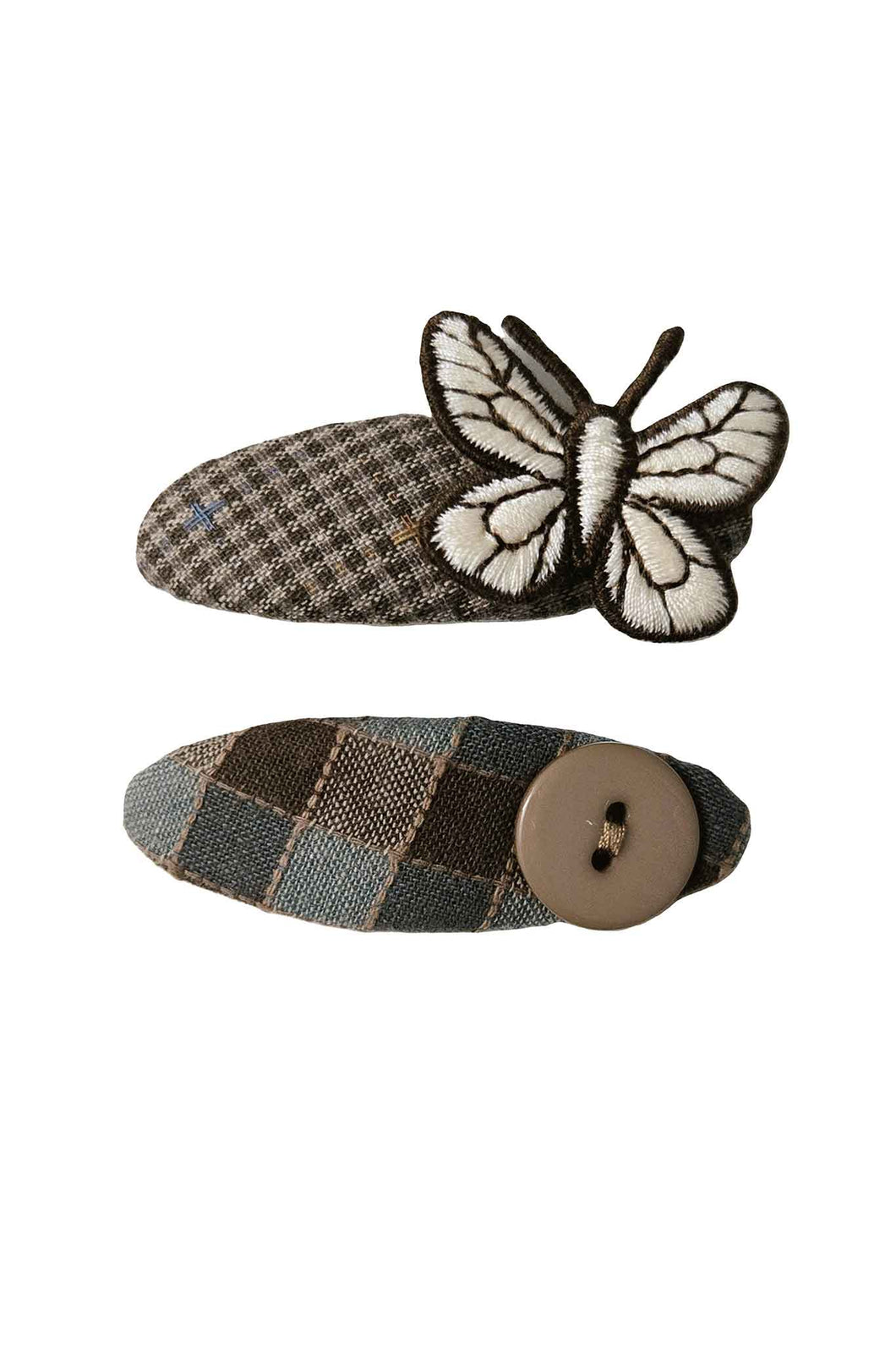 OFM Baby Hair Clip 2 Piece Set - Brown Butterfly