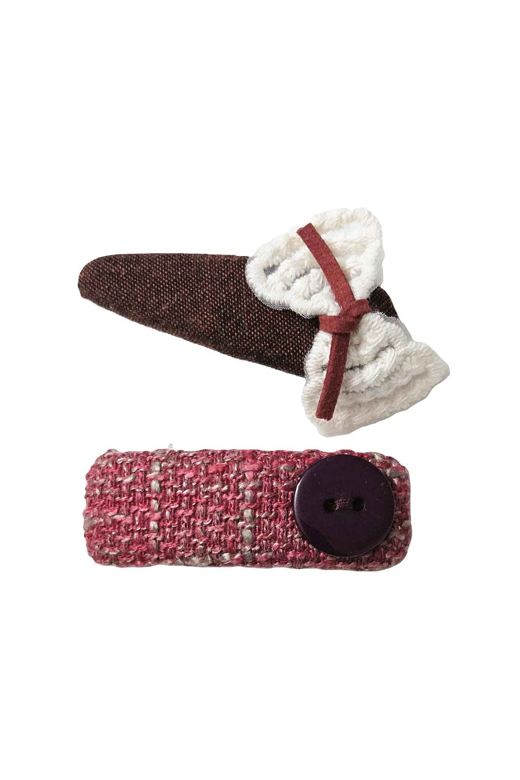OFM Baby Hair Clip 2 Piece Set - Red Ribbon