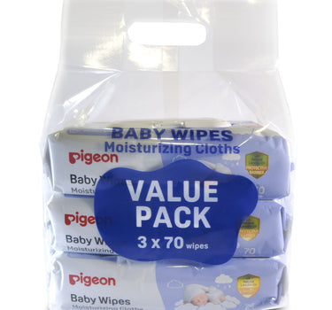 Pigeon Moisturizing Cloth - 70 Pack X 3