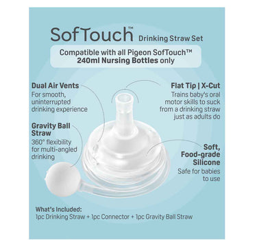 Pigeon Softouch Straw Set