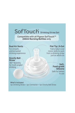 Pigeon Softouch Straw Set