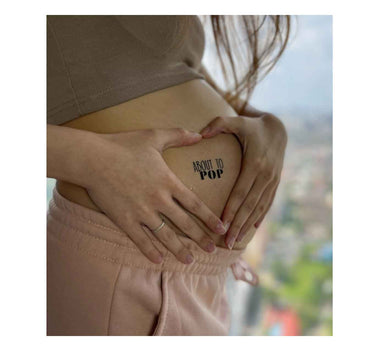 Pop Neutral Temporary Belly Tattoo