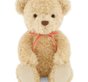 Snuggle Bunnies - Arthur The Bear - Red Stripe Ribbon Bow