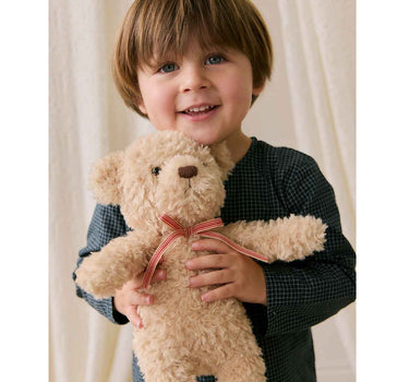 Snuggle Bunnies - Arthur The Bear - Red Stripe Ribbon Bow