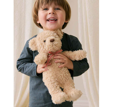 Snuggle Bunnies - Arthur The Bear - Red Stripe Ribbon Bow