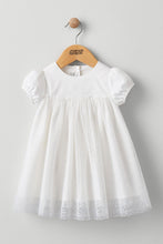 Load image into Gallery viewer, Mamas &amp; Papas White Flock Spot Mesh Dress

