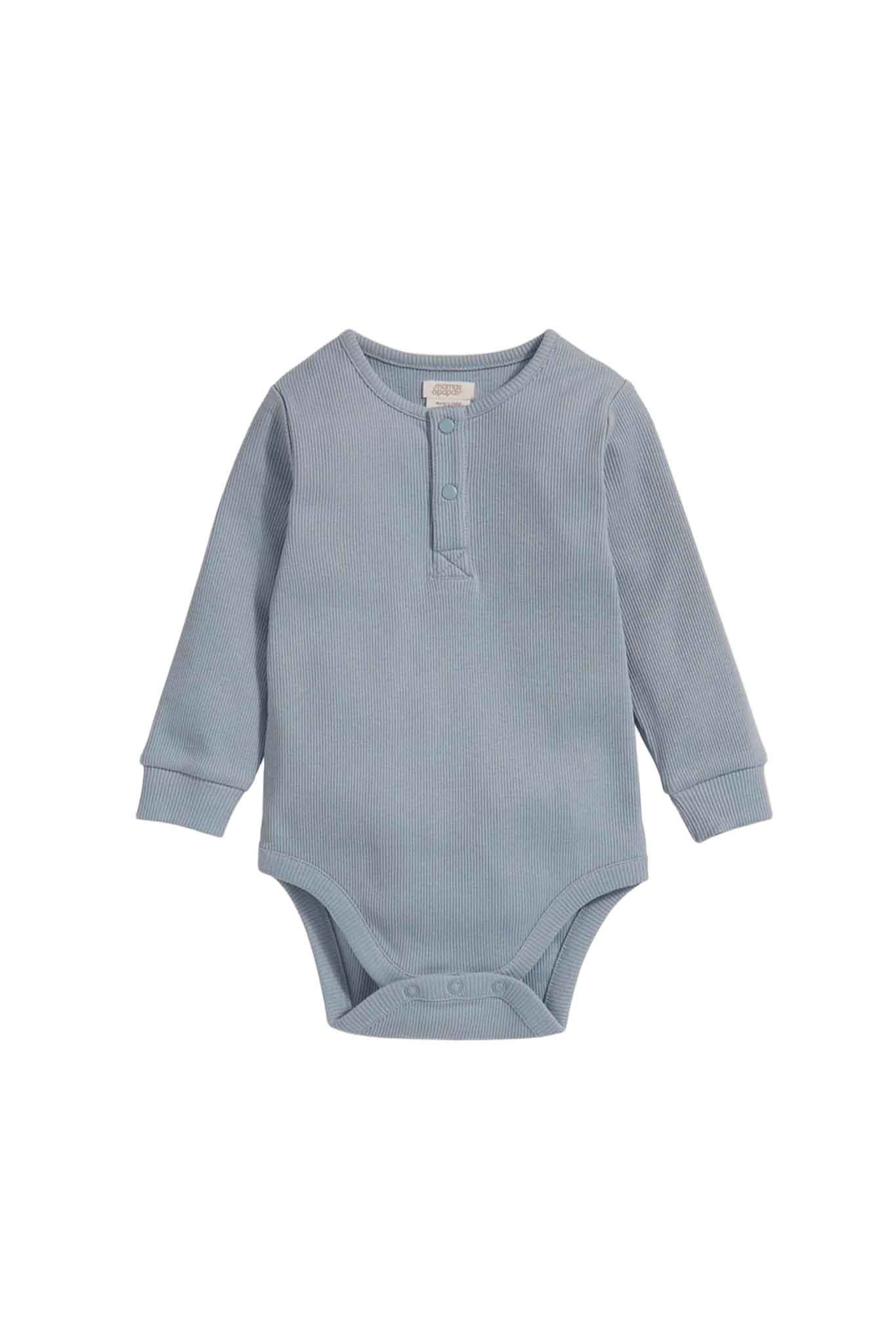 Mamas & Papas Blue Ribbed Bodysuits