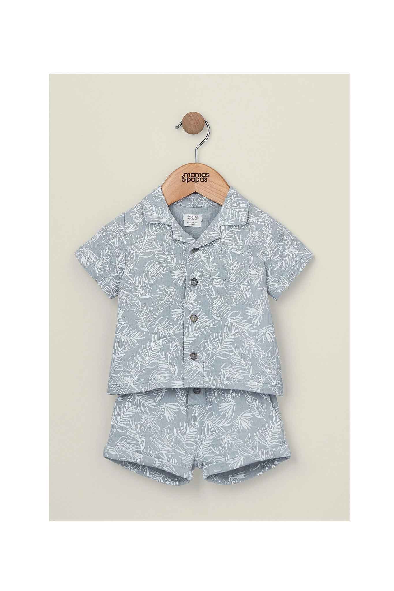 Mamas & Papas Palm Shirt and Short 2 Pack