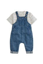 Load image into Gallery viewer, Mamas &amp; Papas 2 Piece Tee &amp; Denim Dungaree
