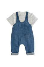 Load image into Gallery viewer, Mamas &amp; Papas 2 Piece Tee &amp; Denim Dungaree
