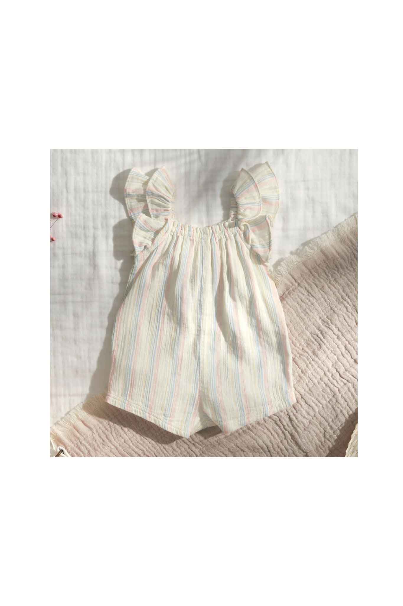 Mamas & Papas Stripe Frill Sleeve Romper