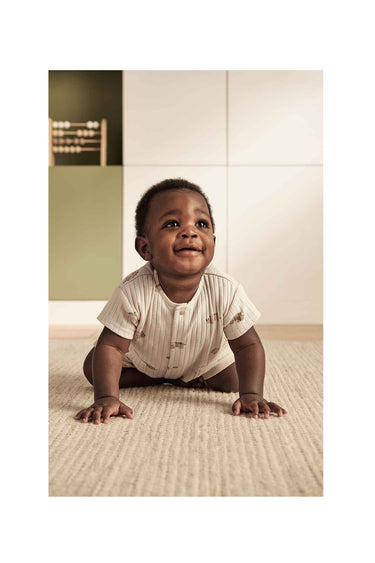 Mamas & Papas Aop Jersey Rib Romper