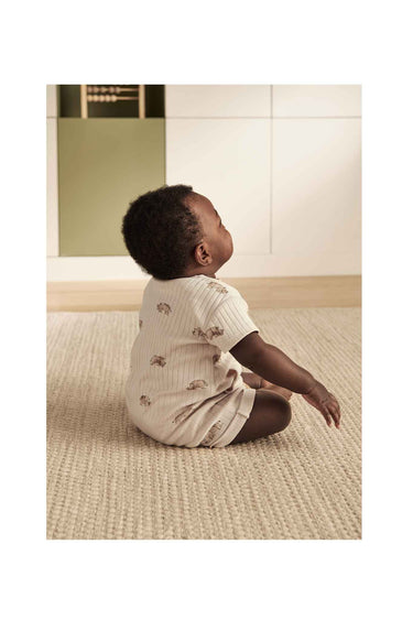 Mamas & Papas Aop Jersey Rib Romper