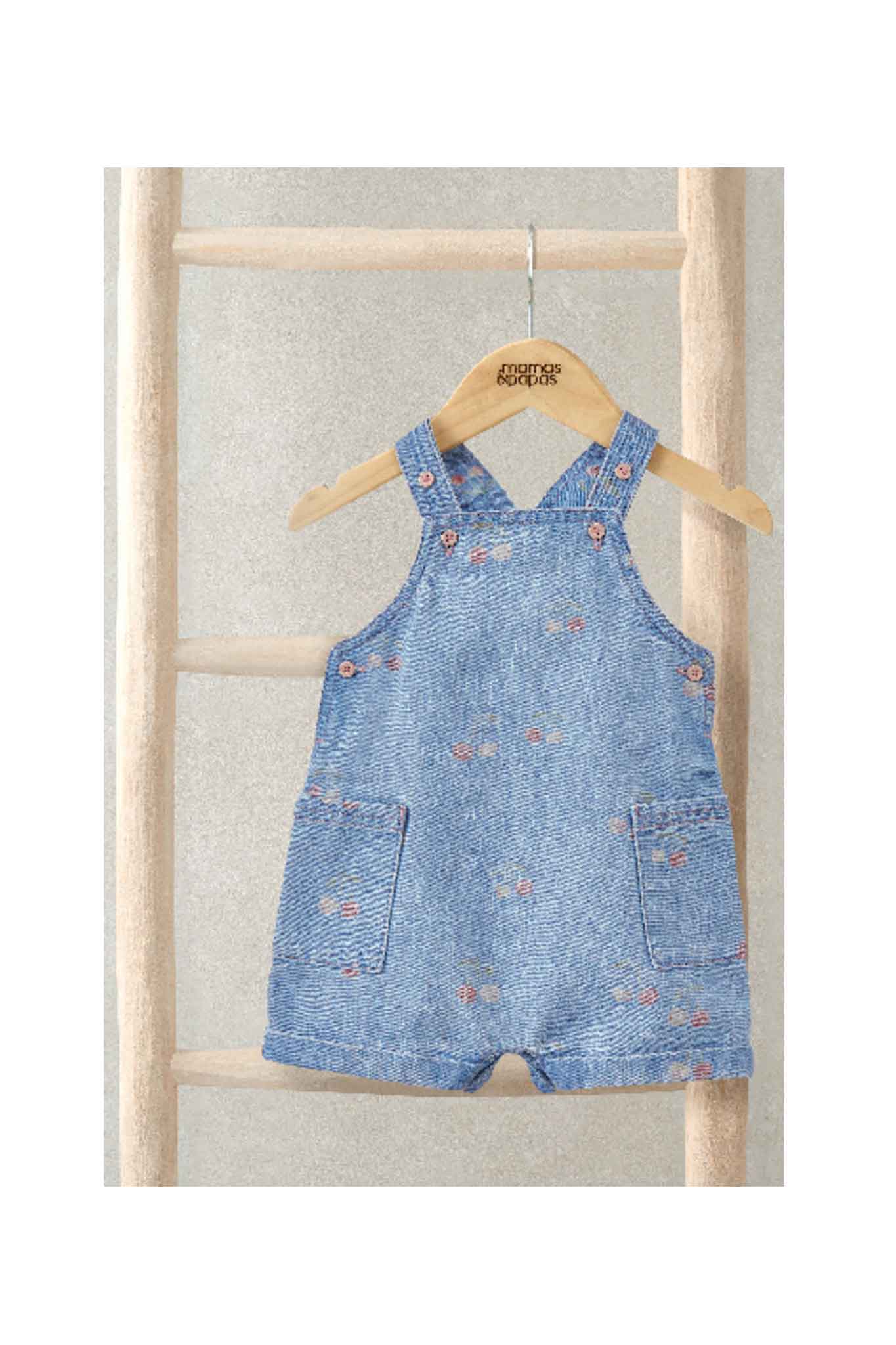 Mamas & Papas Denim Printed Dungaree