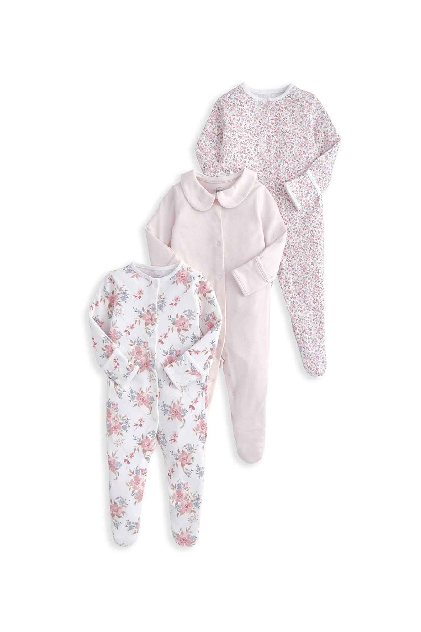 Mamas & Papas Floral Sleepsuits 3 Pack
