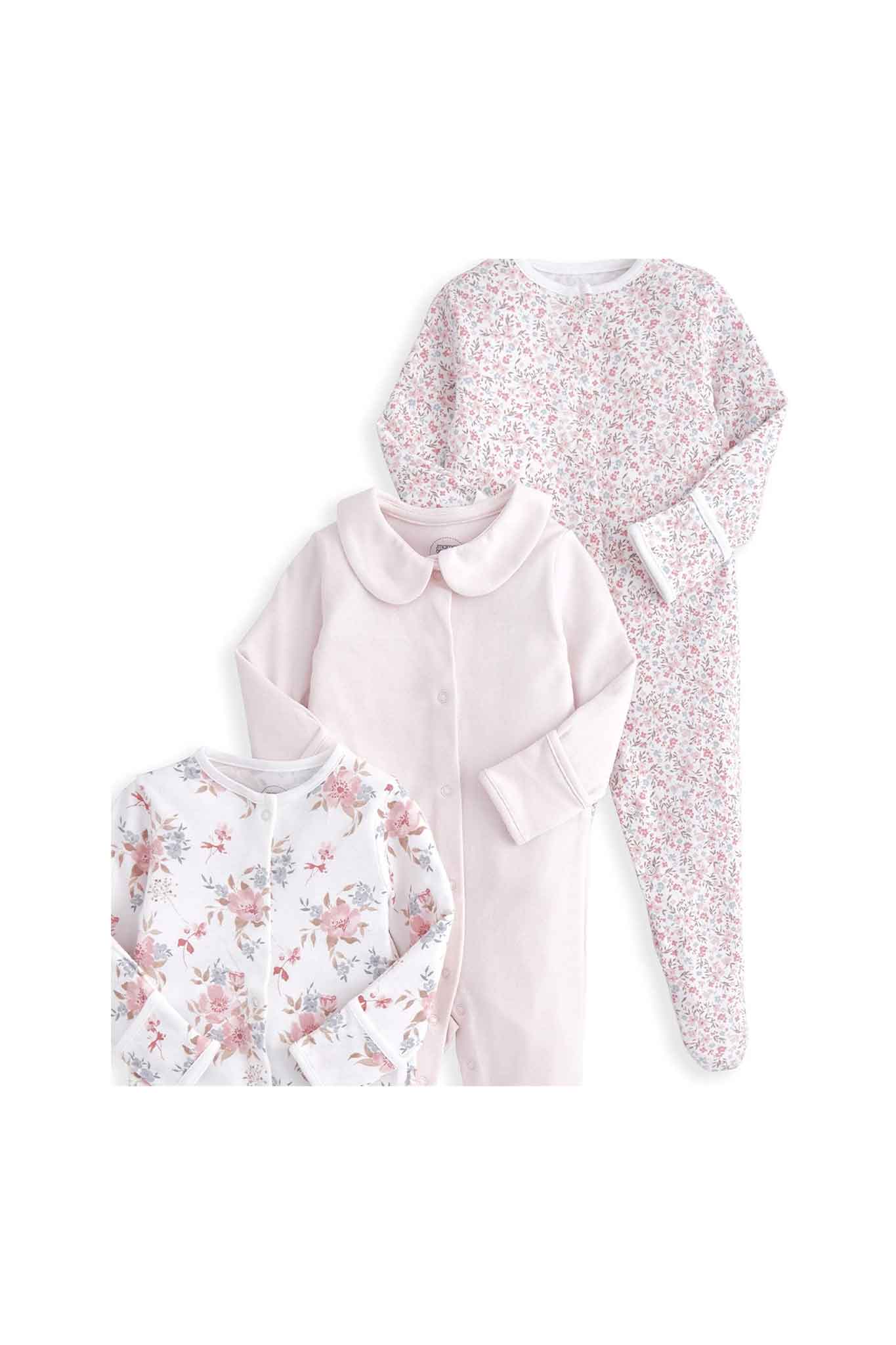Mamas & Papas Floral Sleepsuits 3 Pack