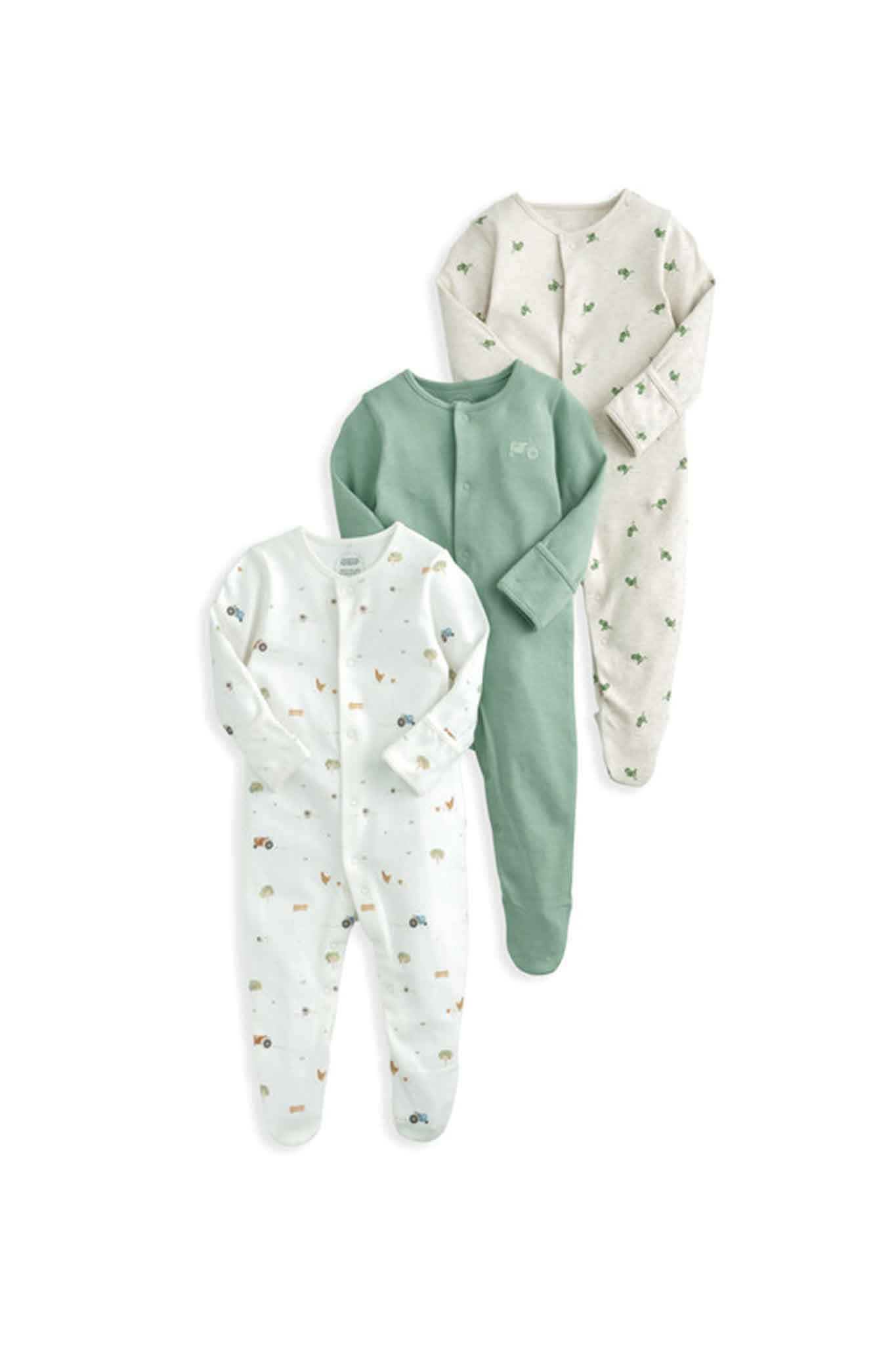 Mamas & Papas Farmyard Sleepsuits - 3 Pack