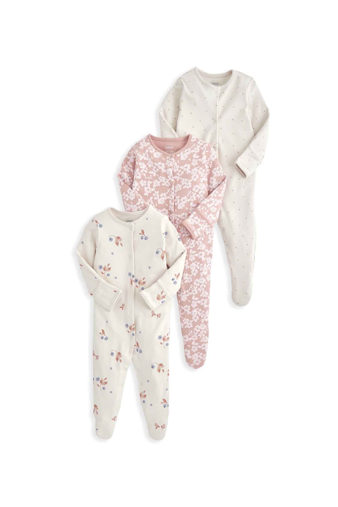 Mamas & Papas Berries Sleepsuits 3 Pack