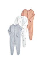 Load image into Gallery viewer, Mamas &amp; Papas Dino Print Sleepsuits 3 Pack
