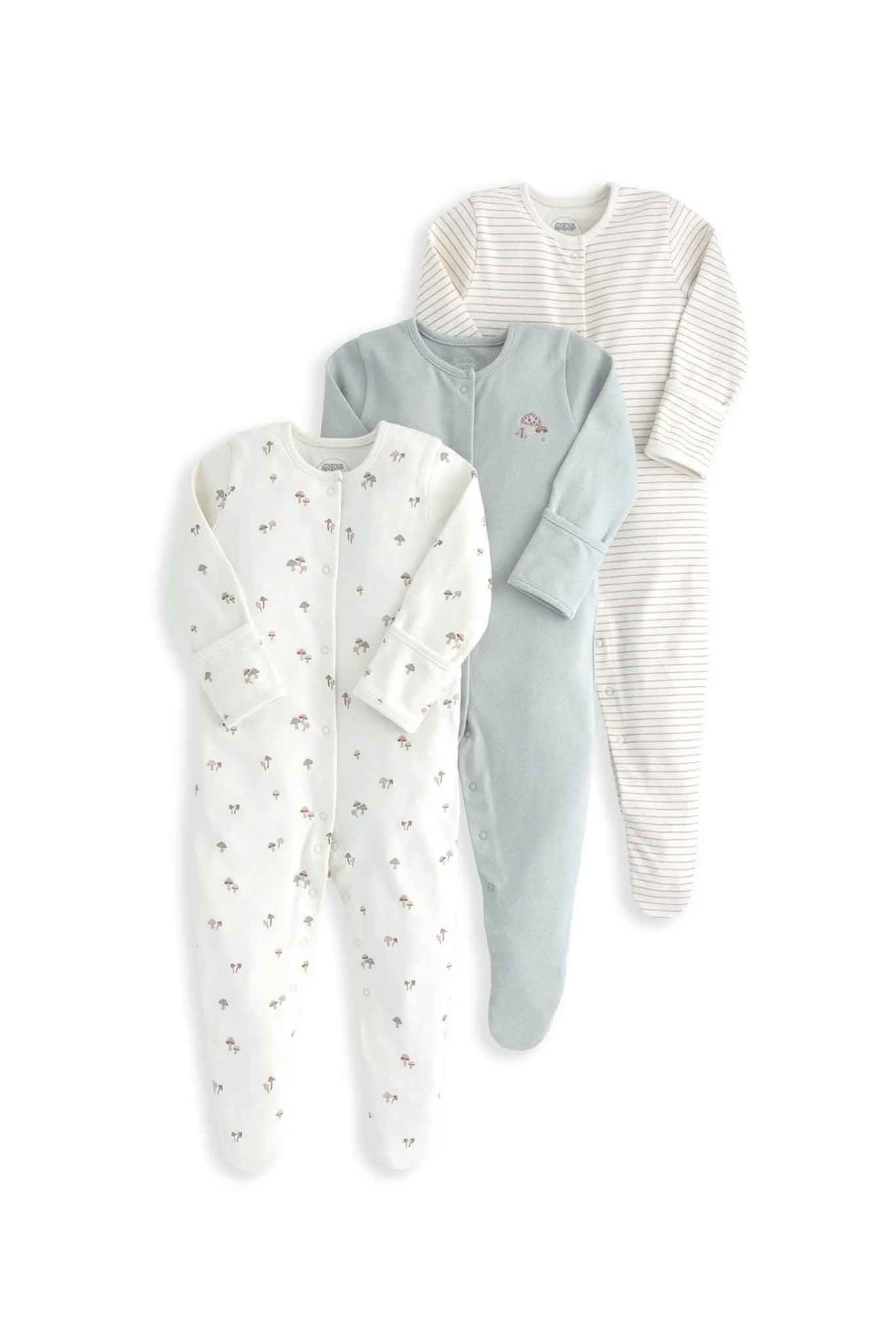 Mamas & Papas Mushroom Sleepsuits 3 Pack