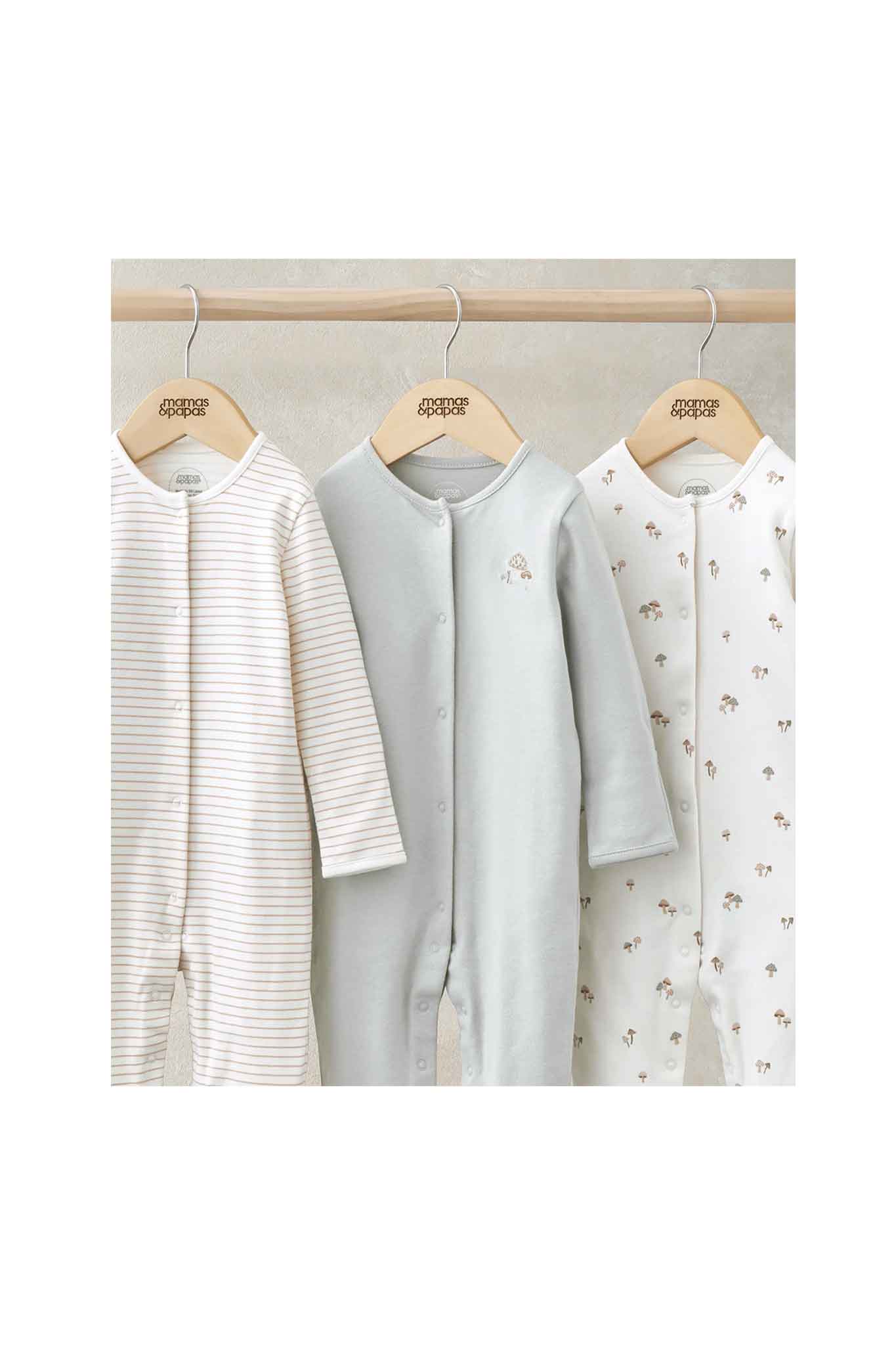 Mamas & Papas Mushroom Sleepsuits 3 Pack
