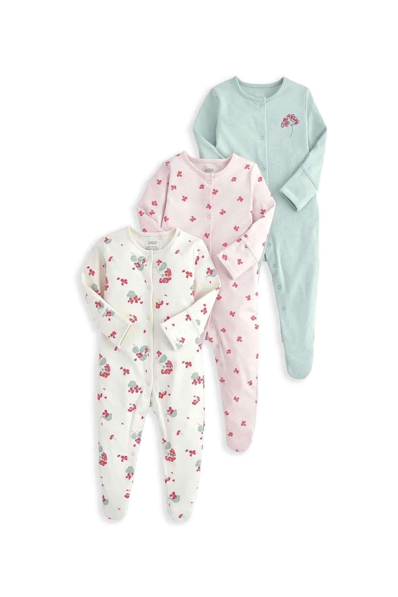 Mamas & Papas Geranium Sleepsuits 3 Pack