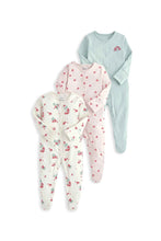 Load image into Gallery viewer, Mamas &amp; Papas Geranium Sleepsuits 3 Pack
