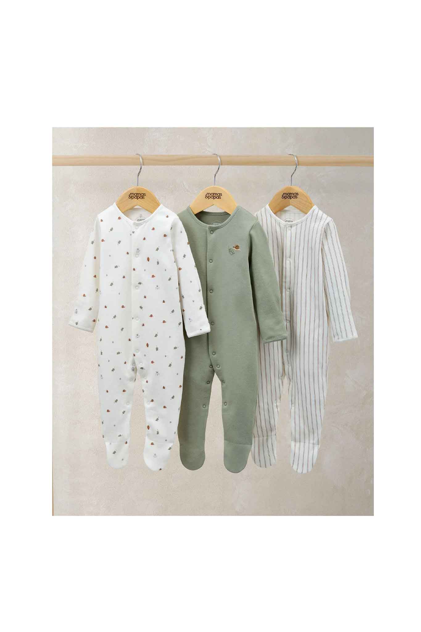 Mamas & Papas Mini Bug Sleepsuits 3 Pack