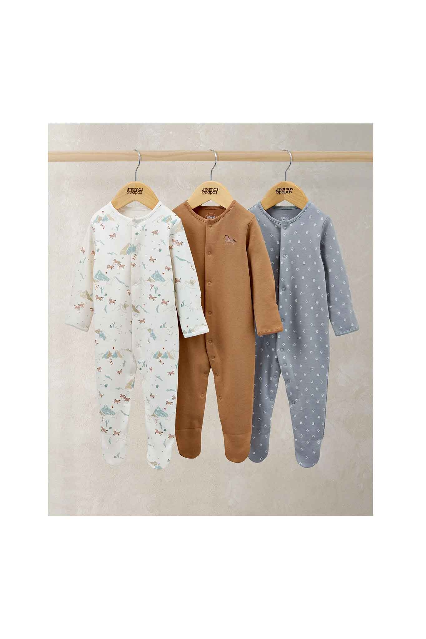 Mamas & Papas Rodeo Sleepsuits 3 Pack