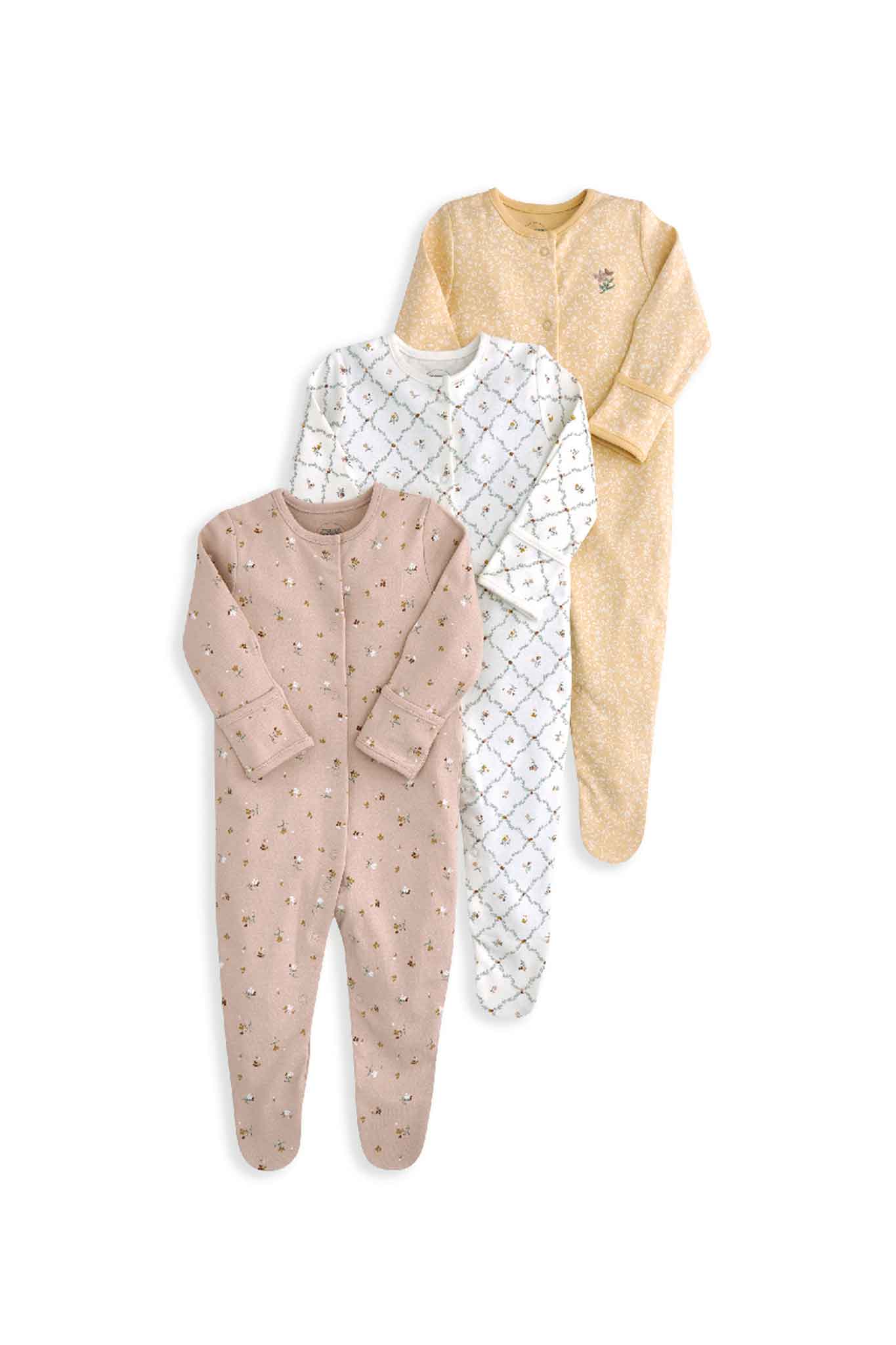 Mamas & Papas Heritage Sleepsuits 3 Pack