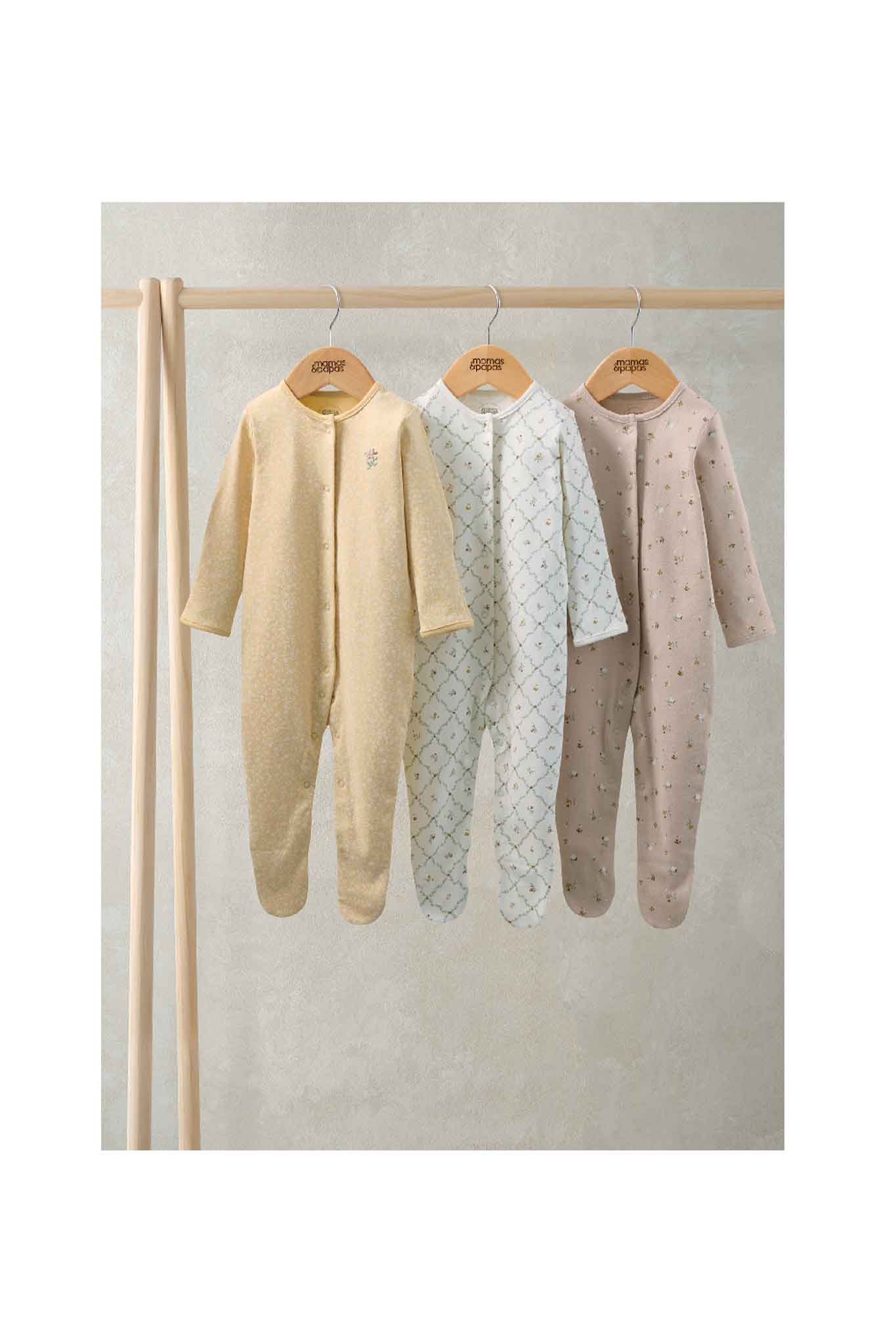 Mamas & Papas Heritage Sleepsuits 3 Pack