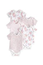 Load image into Gallery viewer, Mamas &amp; Papas Floral Short Sleeve Bodysuits 5 Pack
