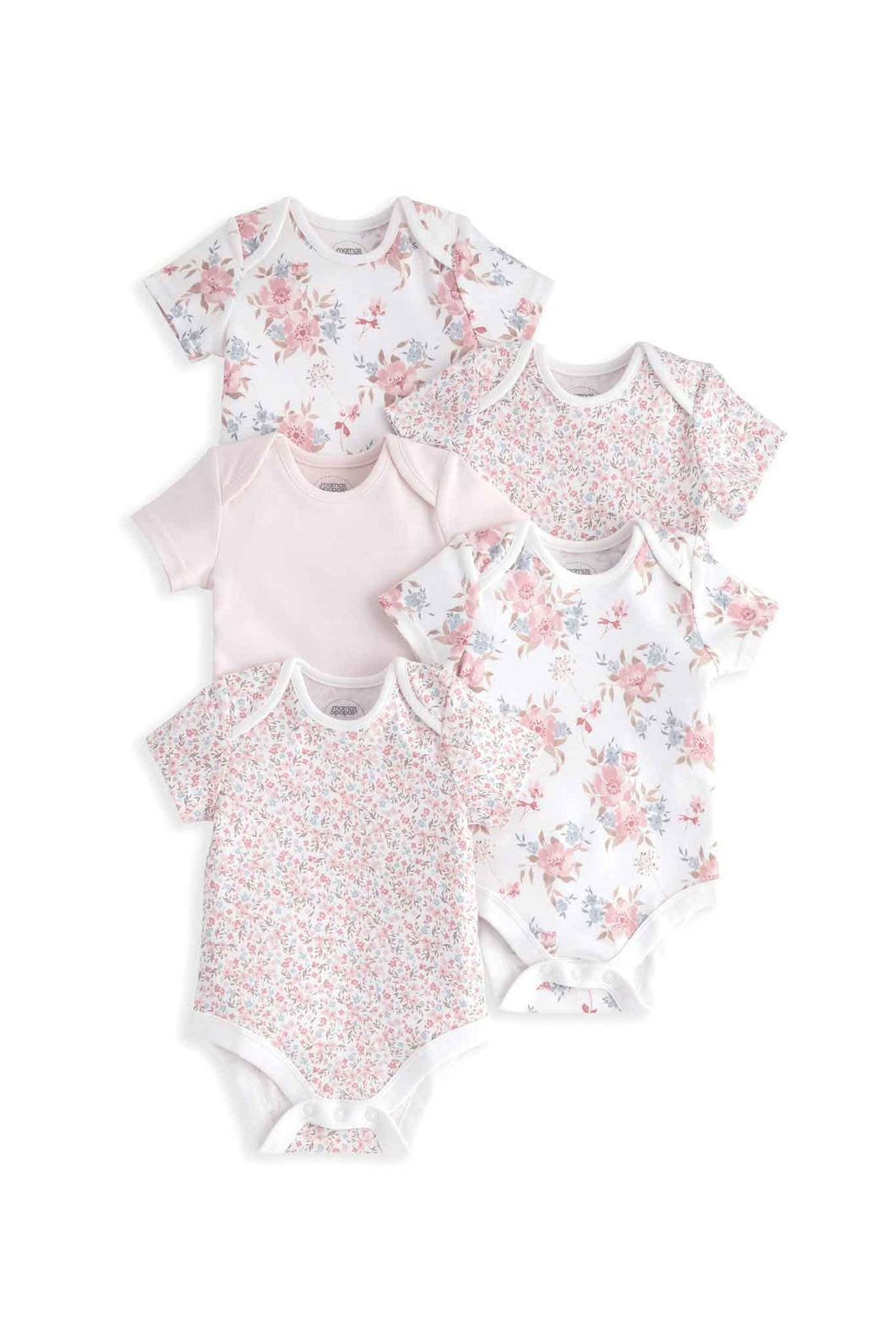 Mamas & Papas Floral Short Sleeve Bodysuits 5 Pack
