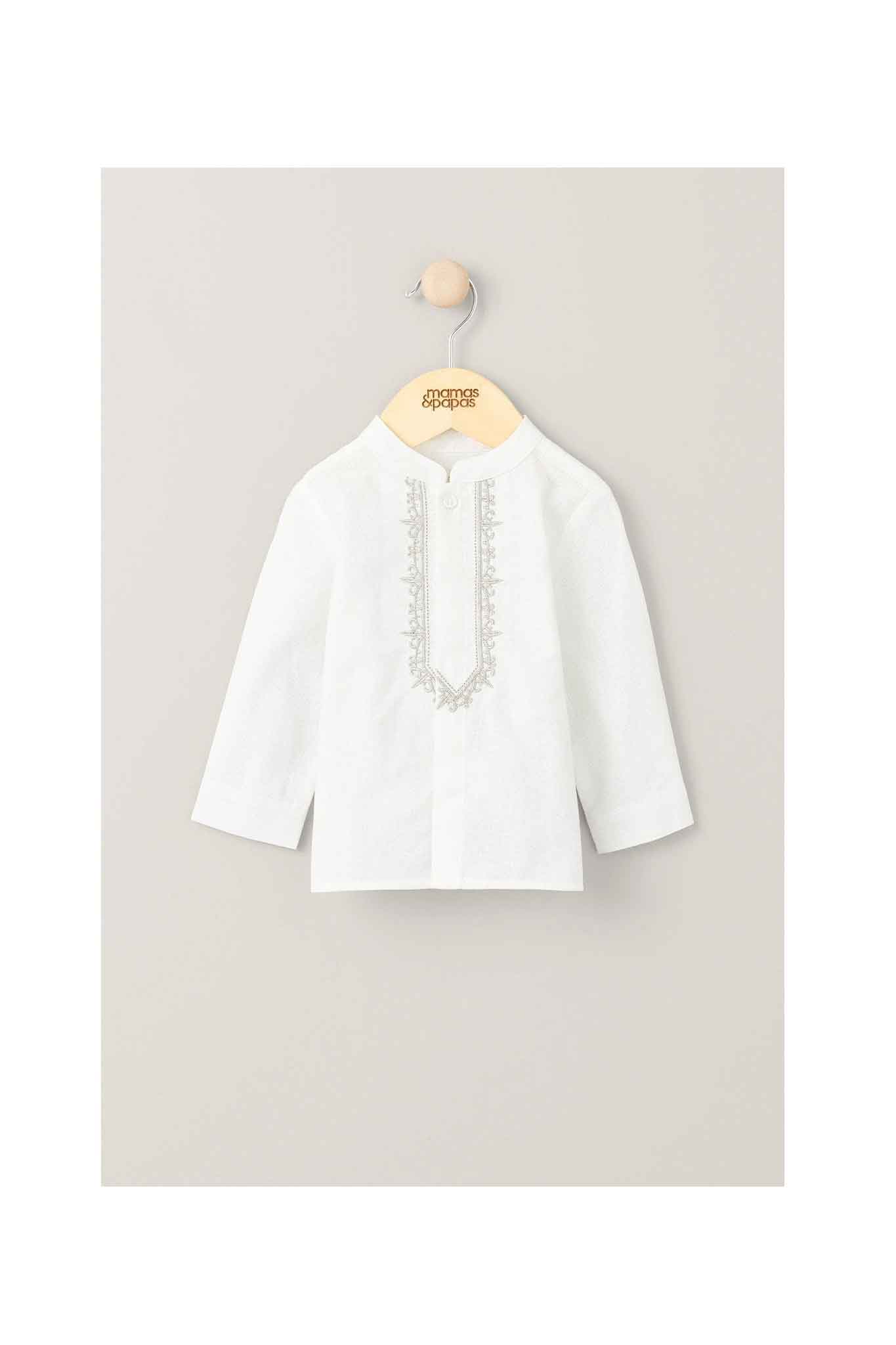 Mamas & Papas Long Sleeve Embroidered Eid Shirt