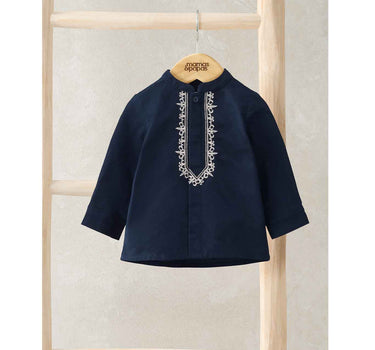 Mamas & Papas Navy Embroidered Eid Shirt