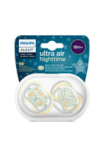 Load image into Gallery viewer, Avent Ultra Air Nighttime Soother 18M+ Pk2

