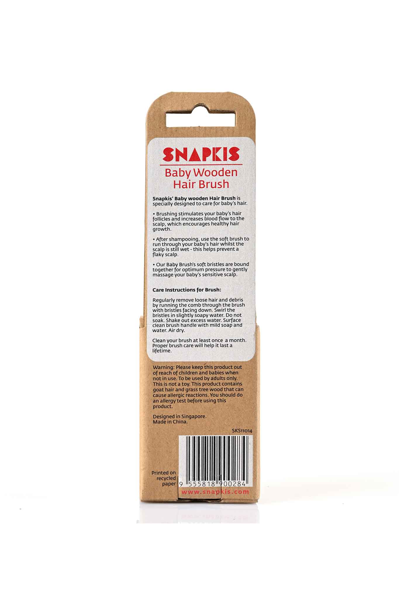 Snapkis Bath Accessories Baby Brush Wooden