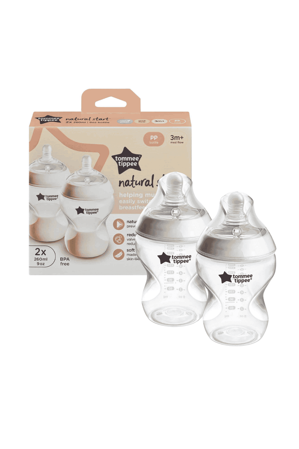 Tommee Tippee Natural Start PP Bottle 260ml with Medium Teat packs