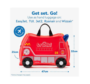 Trunki Glide Ride-On-Luggage-Frank the Firetruck