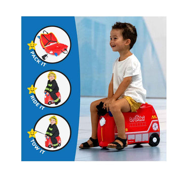 Trunki Glide Ride-On-Luggage-Frank the Firetruck