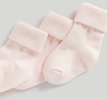 Mothercare Pink Turn-Over-Top Baby Socks - 5 Pack