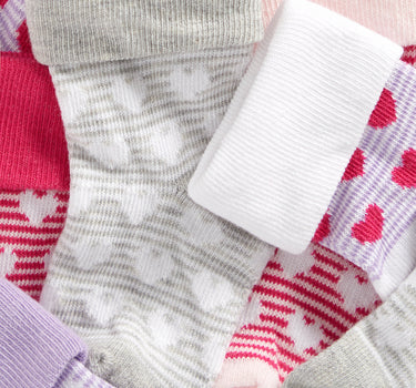 Mothercare Heart Turn-Over-Top Socks - 5 Pack